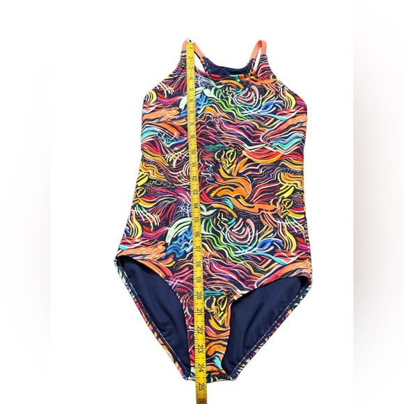 ATHLETA GIRL FIELD DAY one piece racerback colorful swimsuit swimwear XL/14 NWT - Picture 4 of 6